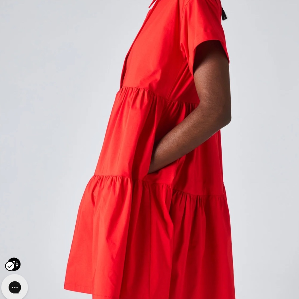 RED POPLIN DRESS - PERFECT FOR VALENTINE'S DAY - Picture 3 of 4